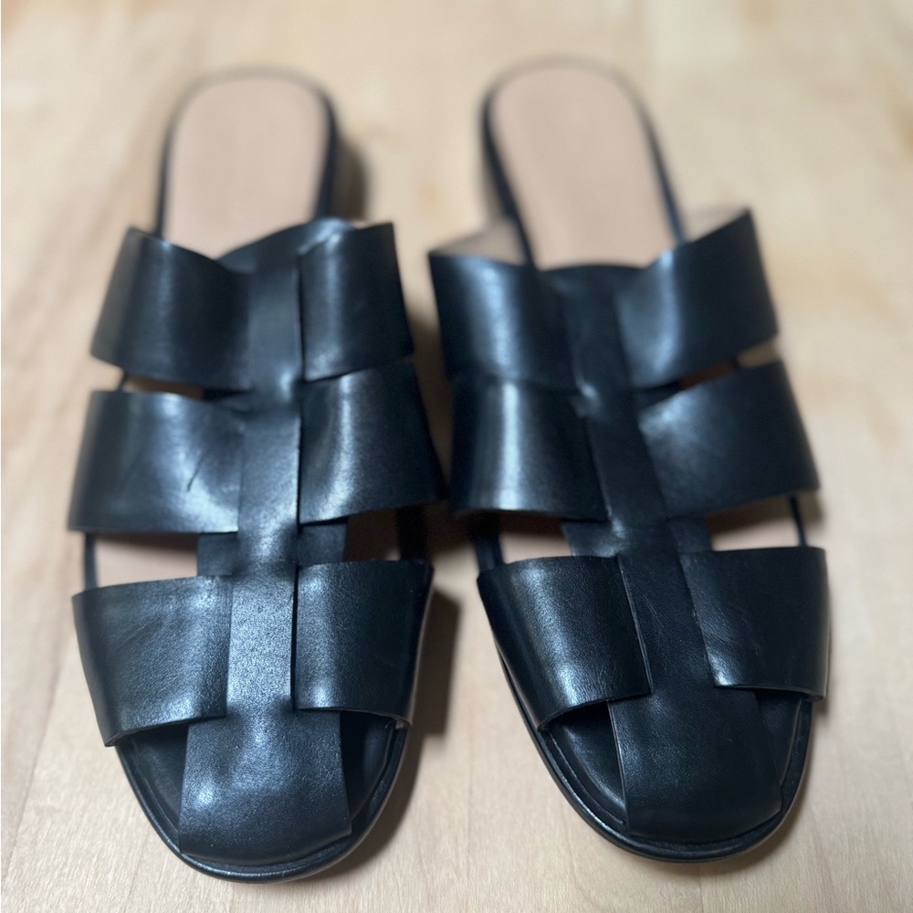 Madewell Black Leather Women's Slides